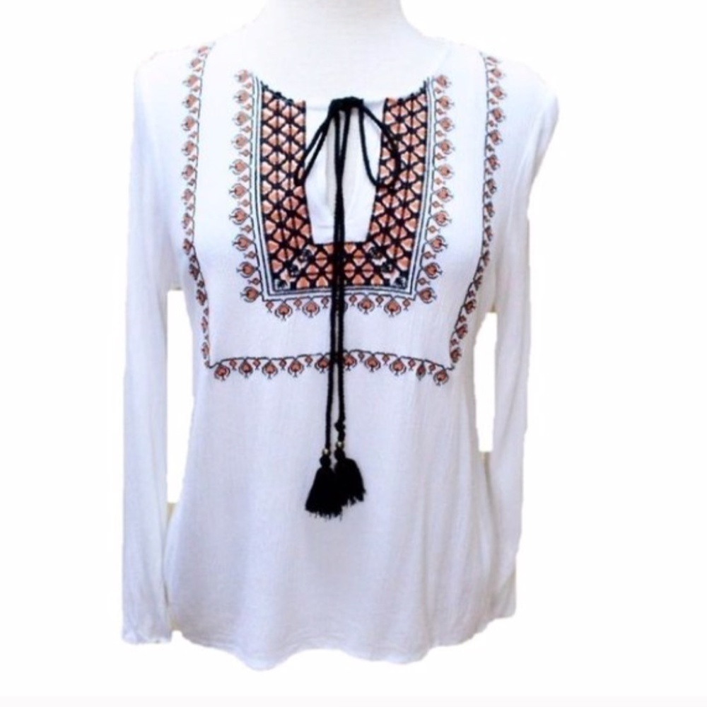 3/12 Daniel Rainn Long Sleeve Peasant Blouse Tunic